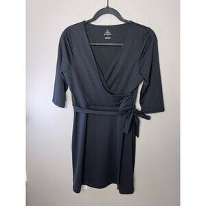 Prana Women’s Black Wrap Front Dress Size Small Casual Comfort Athletic